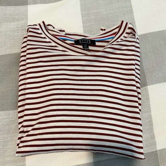 AYR Tops - AYR French Fry Rust Stripe Tee XL